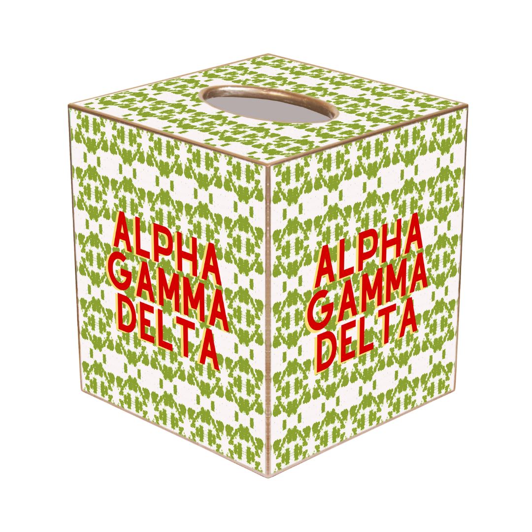 Green letter paper cut tissue box