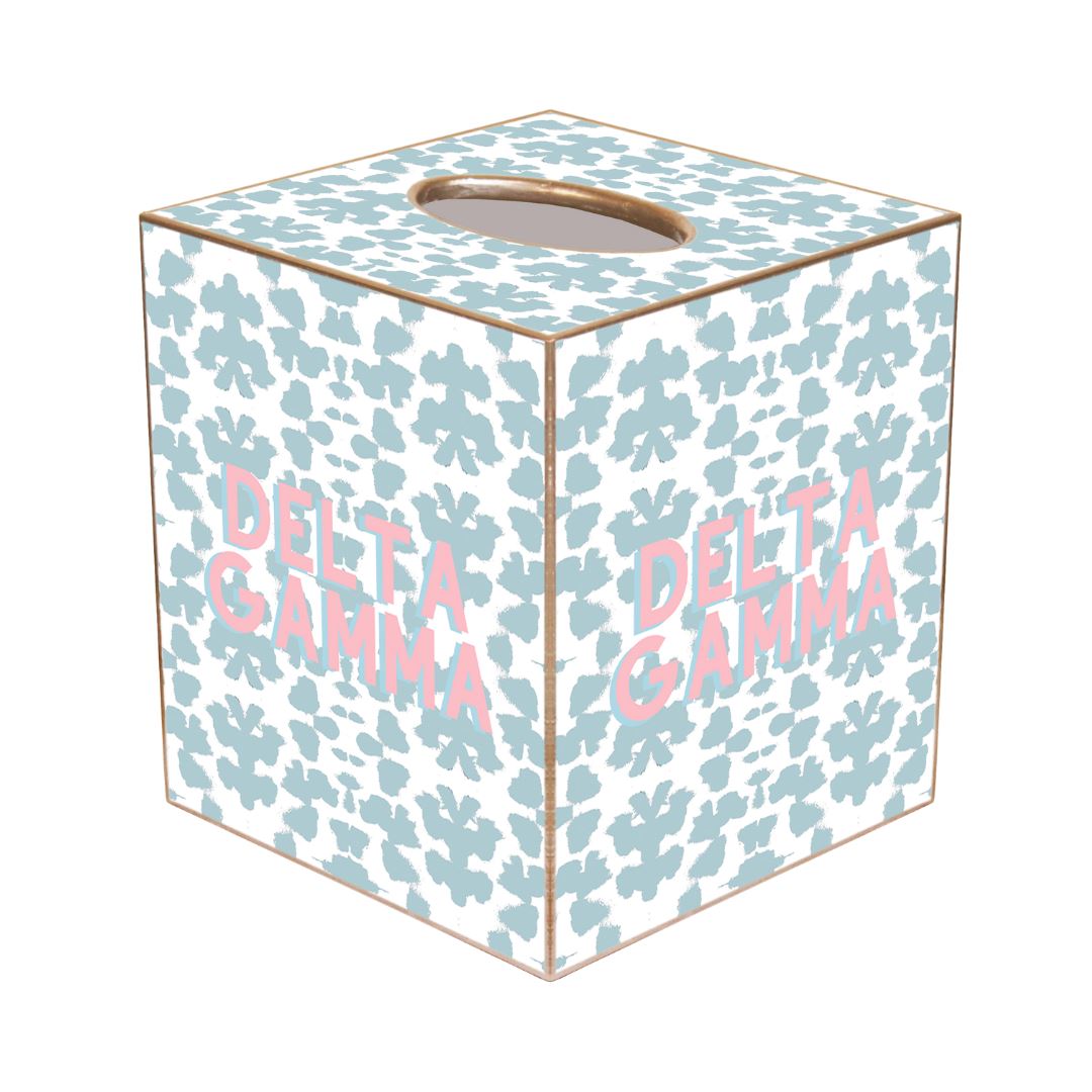 Blue letter paper cut tissue box