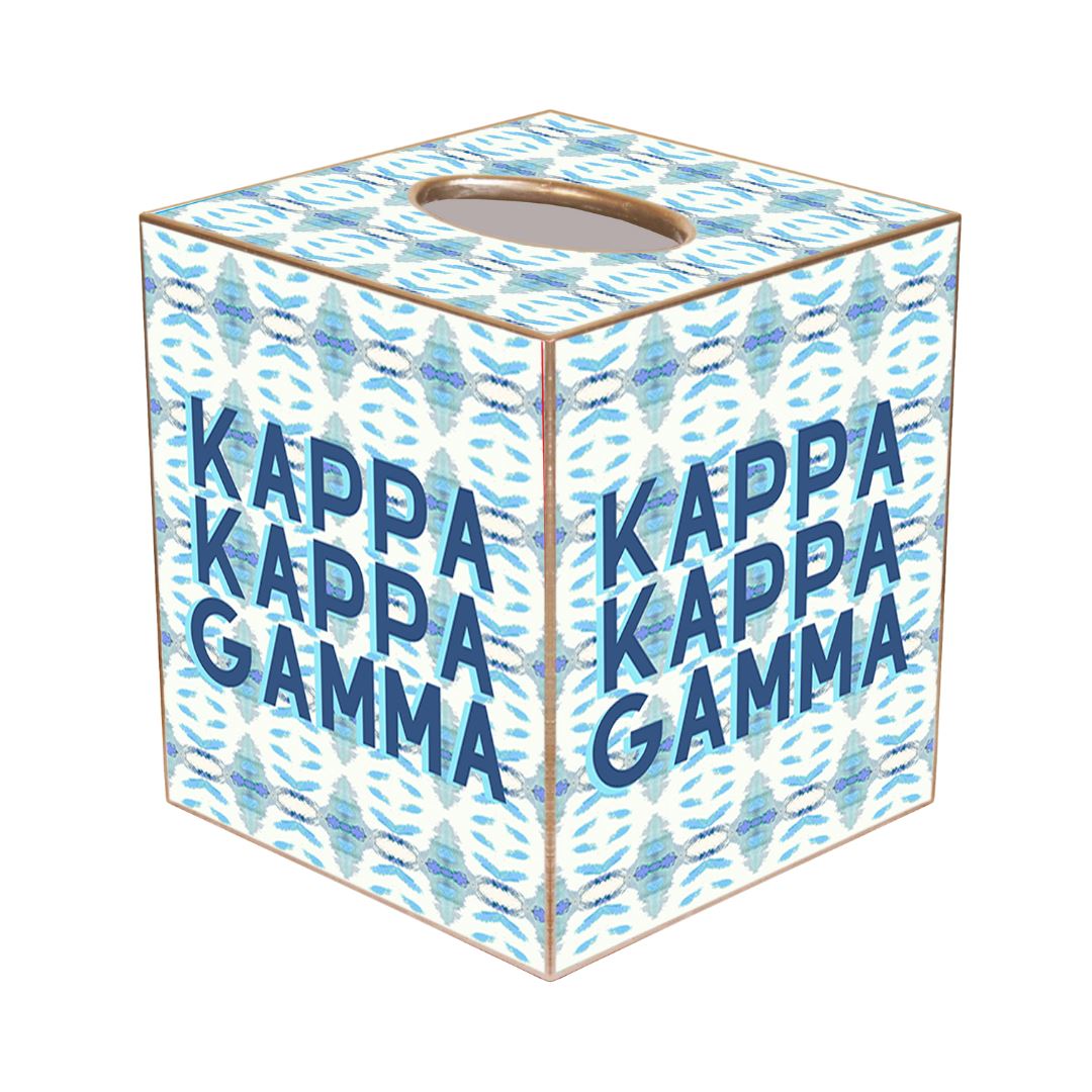 Blue letter tissue box