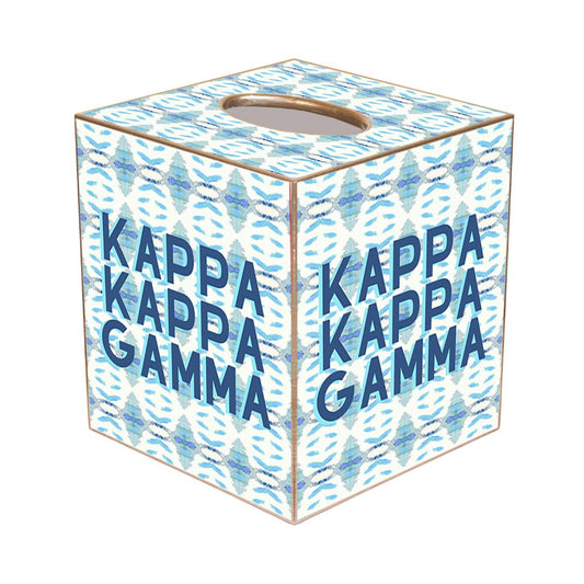 Blue letter tissue box