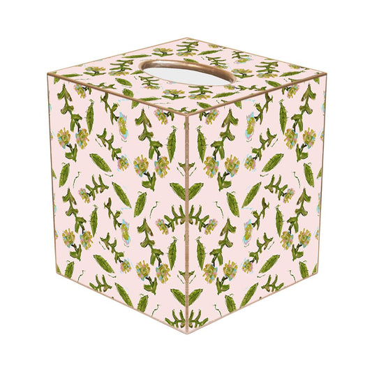 Pink Leaf Paper-cut Tissue Box