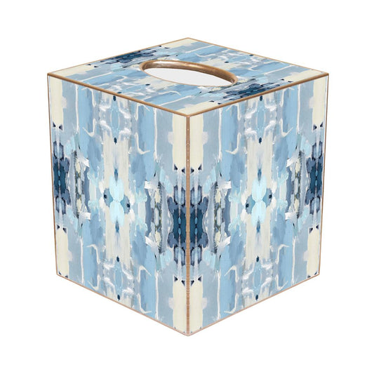 Blue diamond pattern paper-cut tissue box