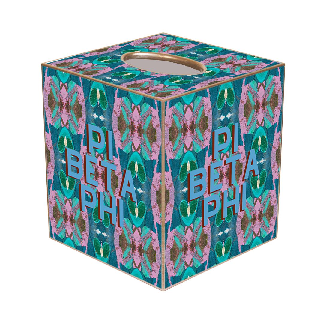 Dark green letter paper-cut tissue box