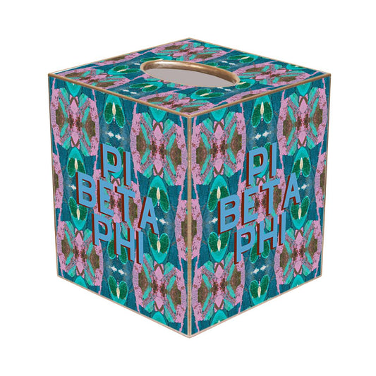 Dark green letter paper-cut tissue box